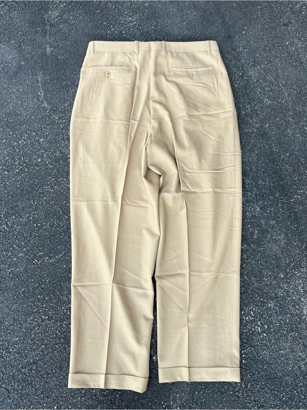 Zanella Jesse Mens Wool Pleated Dress Pants 35x30 Tan Beige Cuffed Slacks Italy⁠